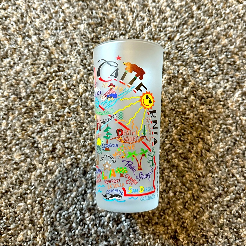 California collectible souvenir glass